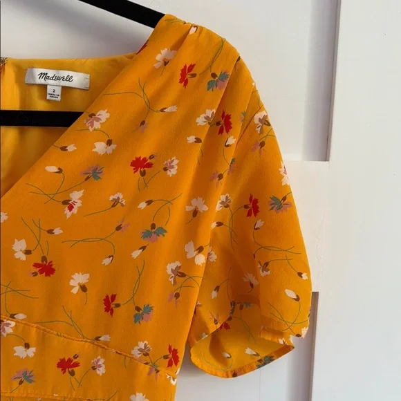 Madewell Floral Yellow Dress Size 2 - Picture 4 of 5